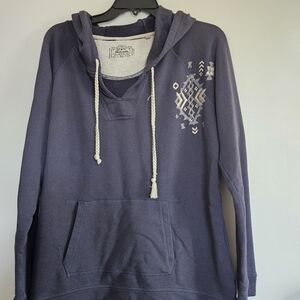 Women's Navy Hoodie with Embroidered Design